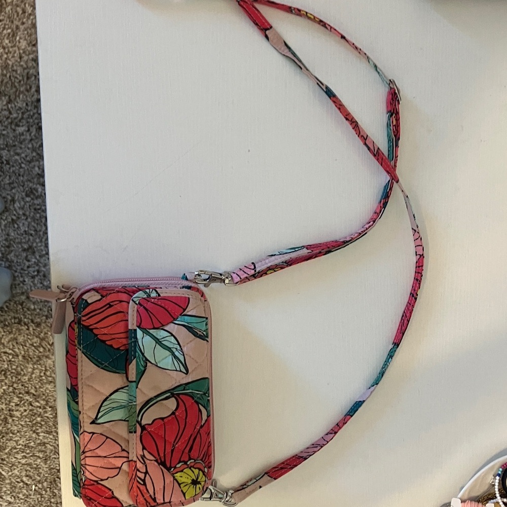 Floral Crossbody Bag - Pink and Green